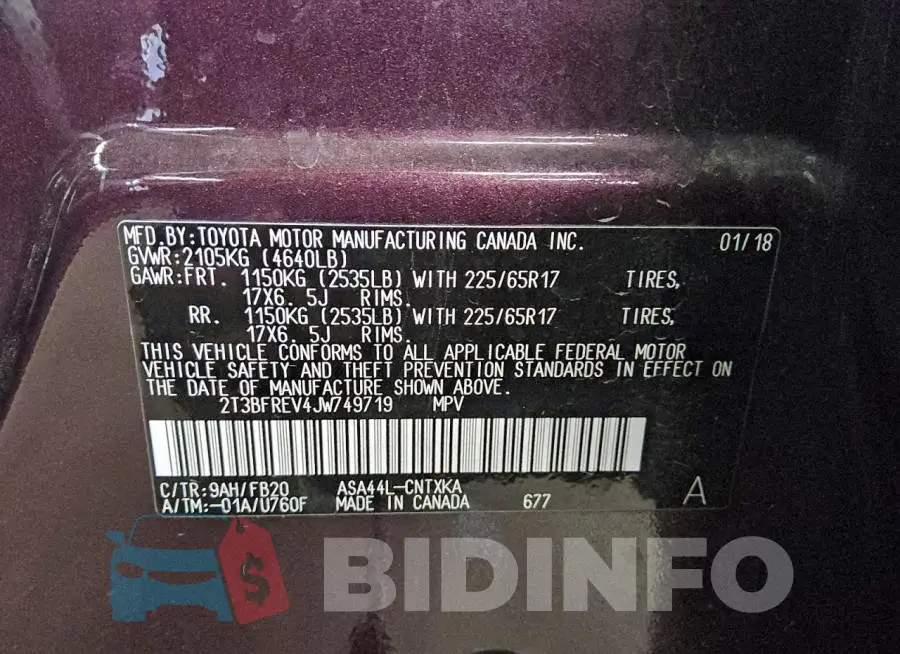 2T3BFREV4JW749719 Photo# 12