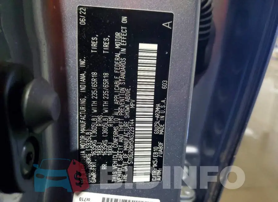 5TDGZRBH5NS229144 Photo# 14