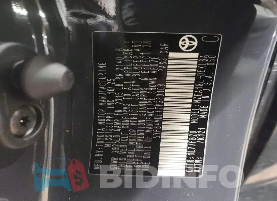5YFB4MDE4TP380108 Photo# 13