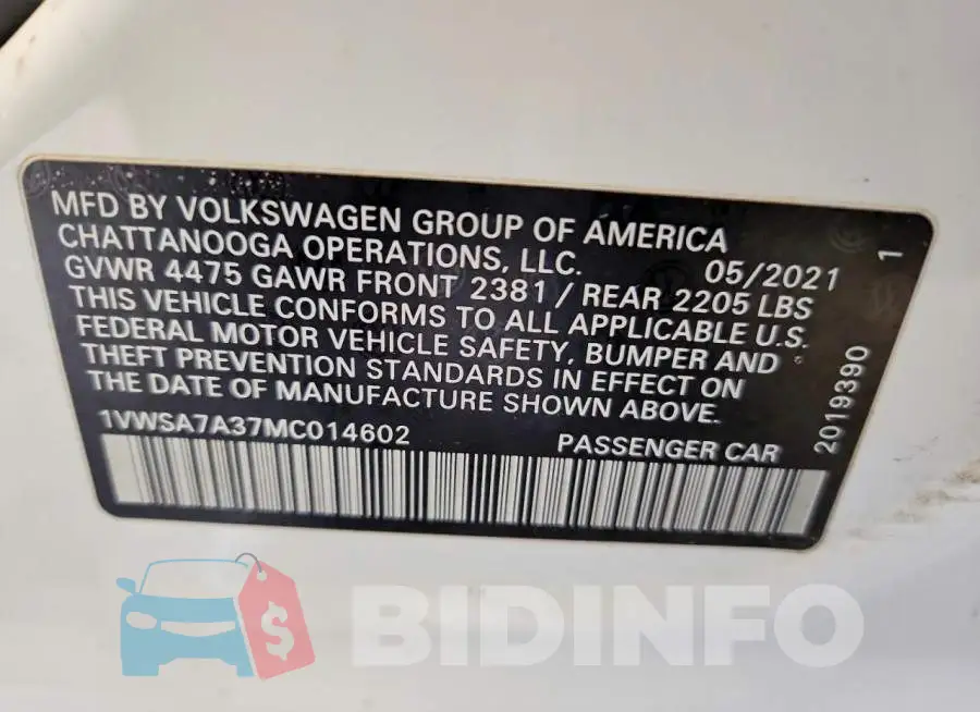 1VWSA7A37MC014602 Photo# 12