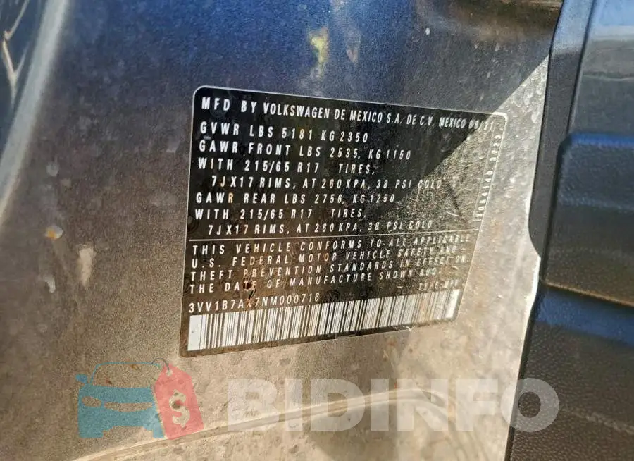3VV1B7AX7NM000716 Photo# 13