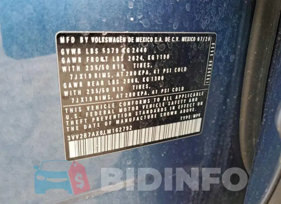3VV2B7AX8LM162792 Photo# 13