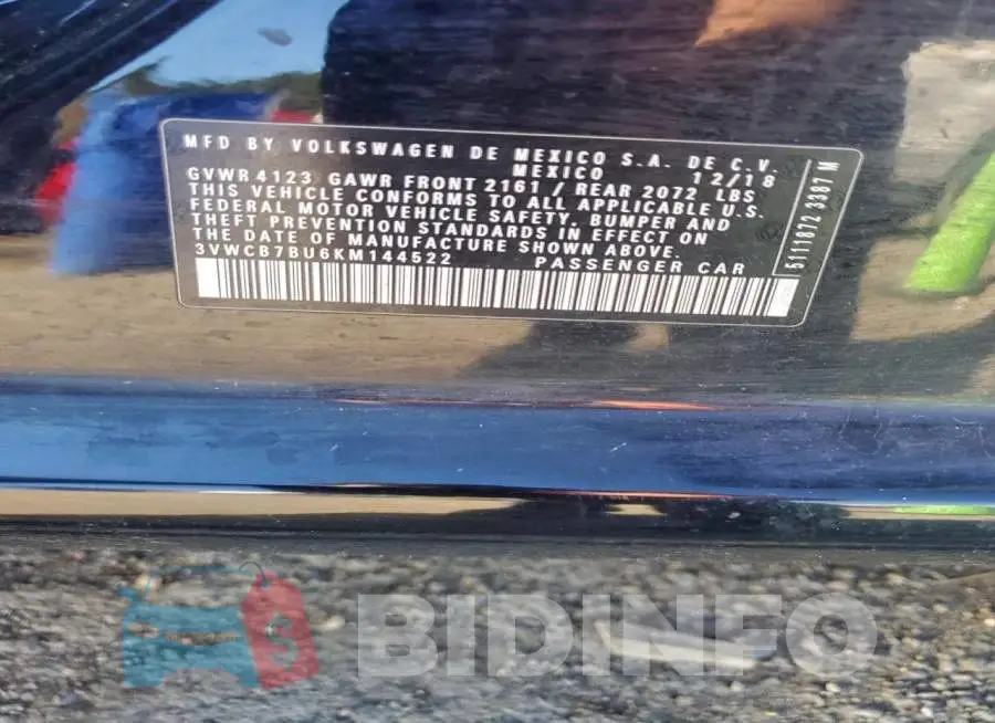 3VWCB7BU6KM144522 Photo# 12