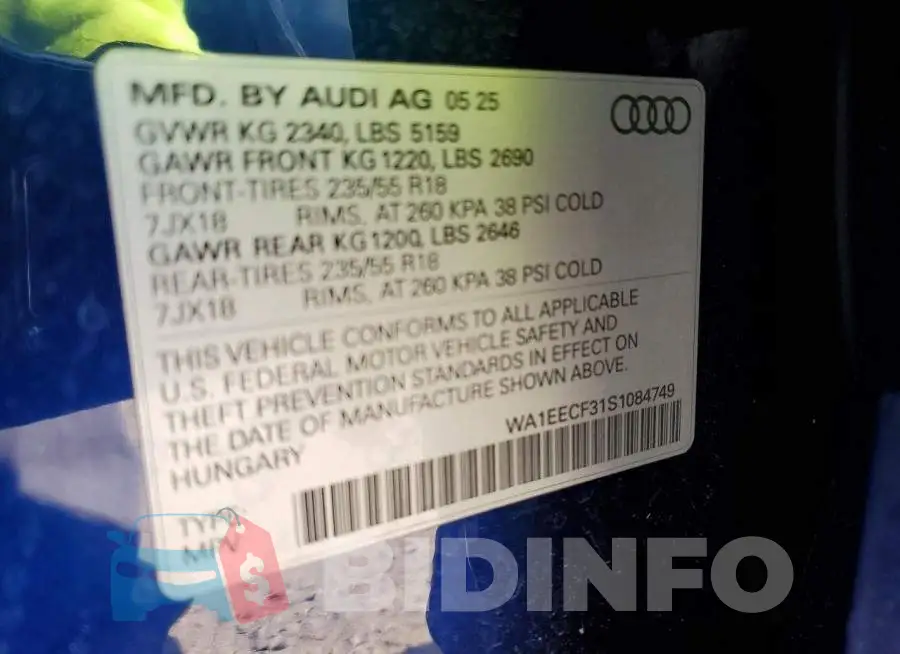 WA1EECF31S1084749 Photo# 12