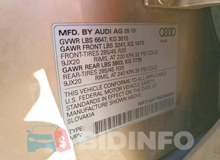WA1VAAF79KD008990 Photo# 13