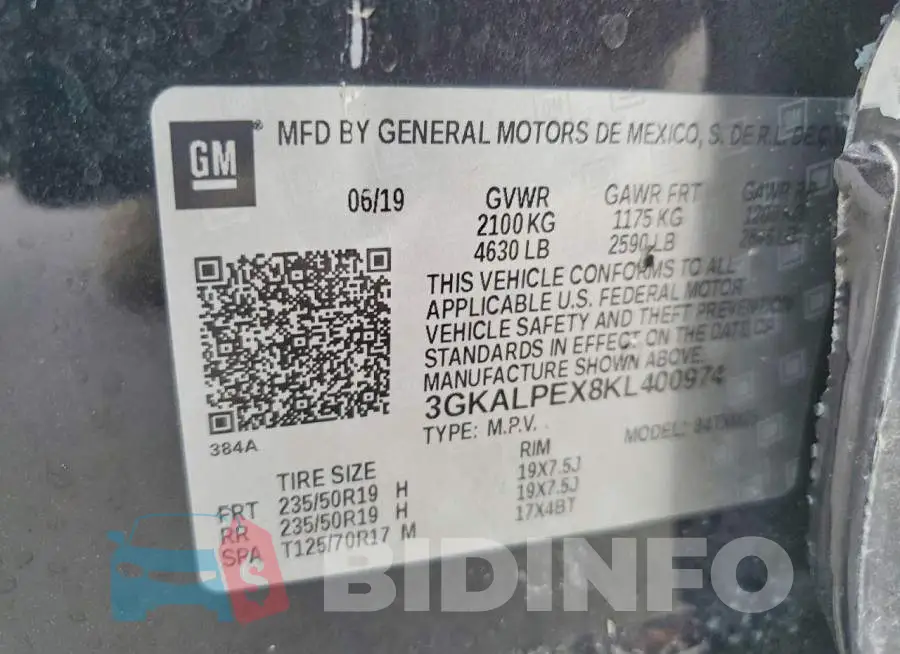 3GKALPEX8KL400974 Photo# 14