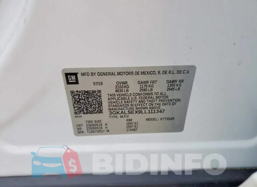 3GKALSEX9LL111347 Photo# 13
