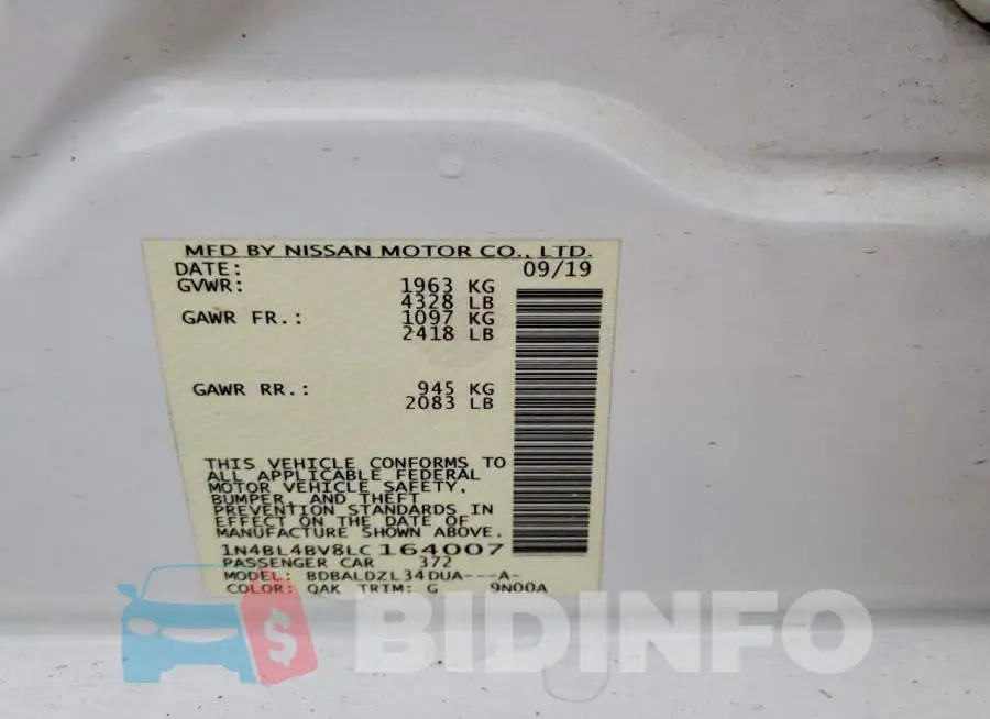 1N4BL4BV8LC164007 Photo# 10