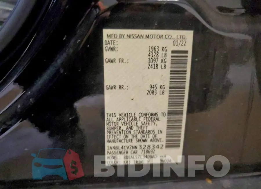 1N4BL4CV2NN328342 Photo# 12