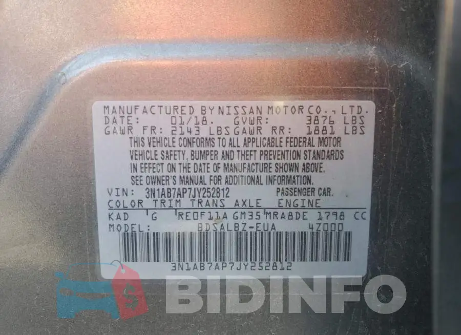 3N1AB7AP7JY252812 Photo# 13