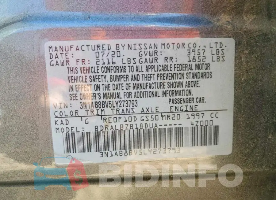 3N1AB8BV5LY273793 Photo# 12