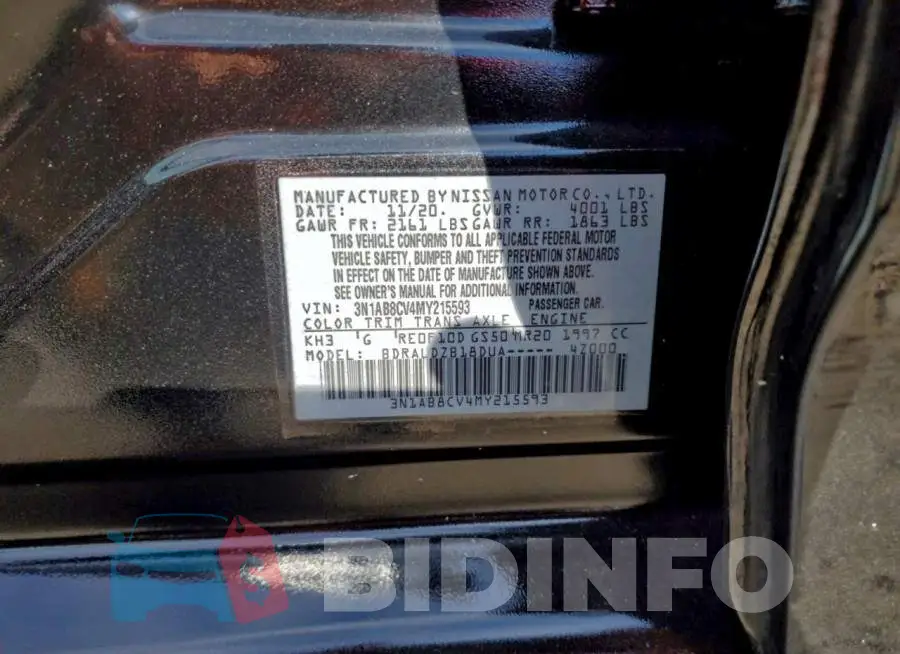 3N1AB8CV4MY215593 Photo# 12