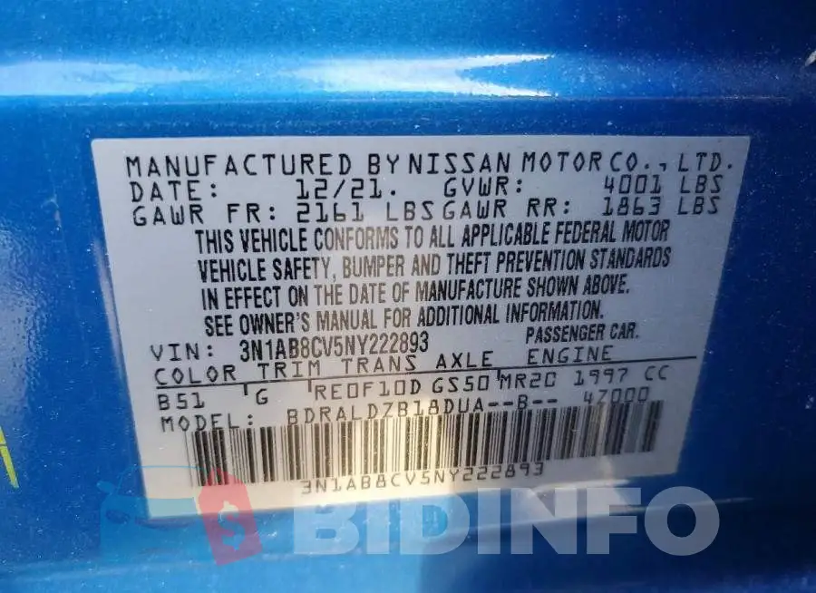 3N1AB8CV5NY222893 Photo# 12