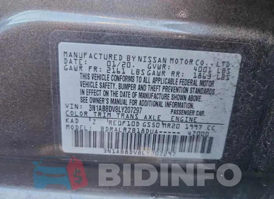 3N1AB8DV8LY207297 Photo# 13