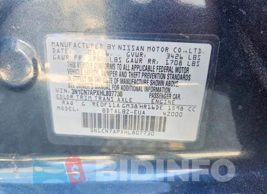 3N1CN7APXHL807730 Photo# 12