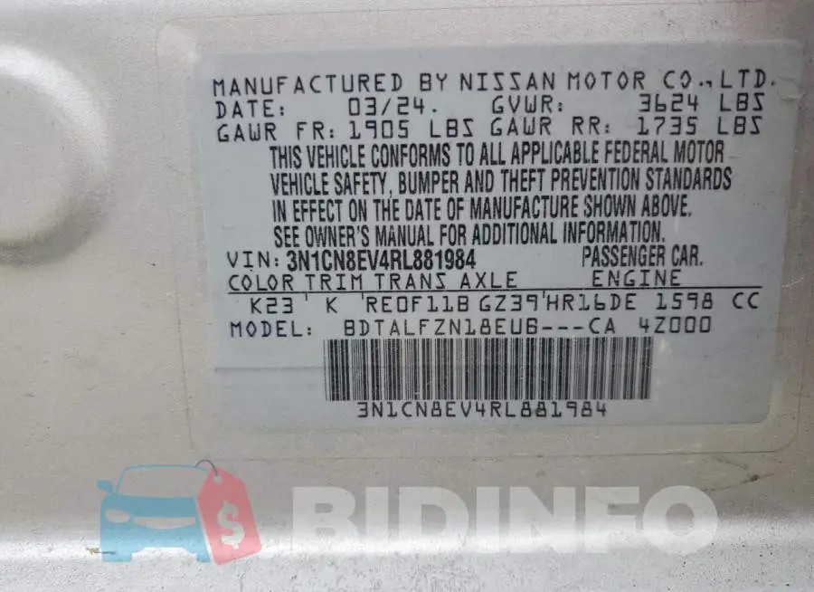 3N1CN8EV4RL881984 Photo# 13