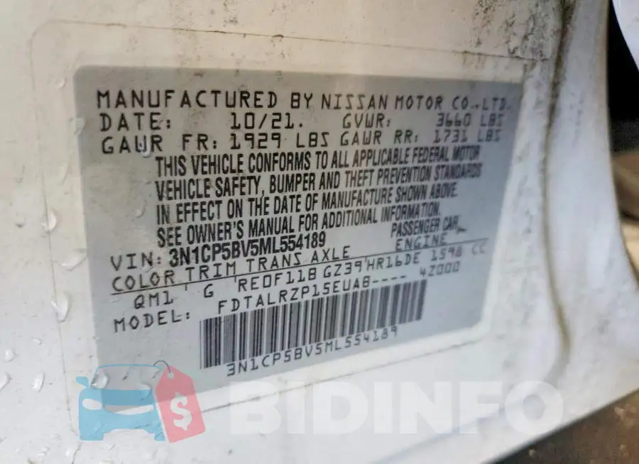 3N1CP5BV5ML554189 Photo# 12