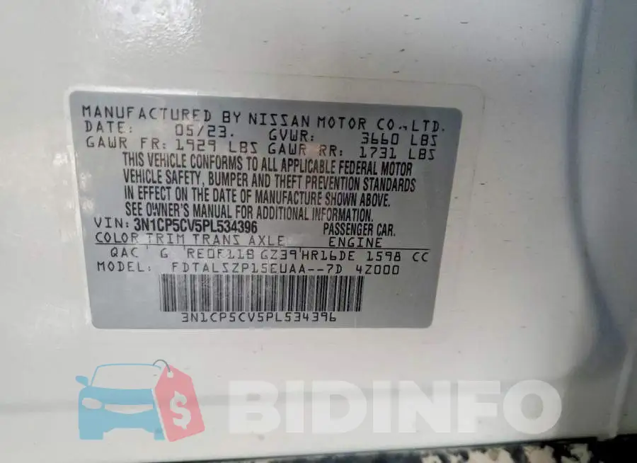 3N1CP5CV5PL534396 Photo# 13