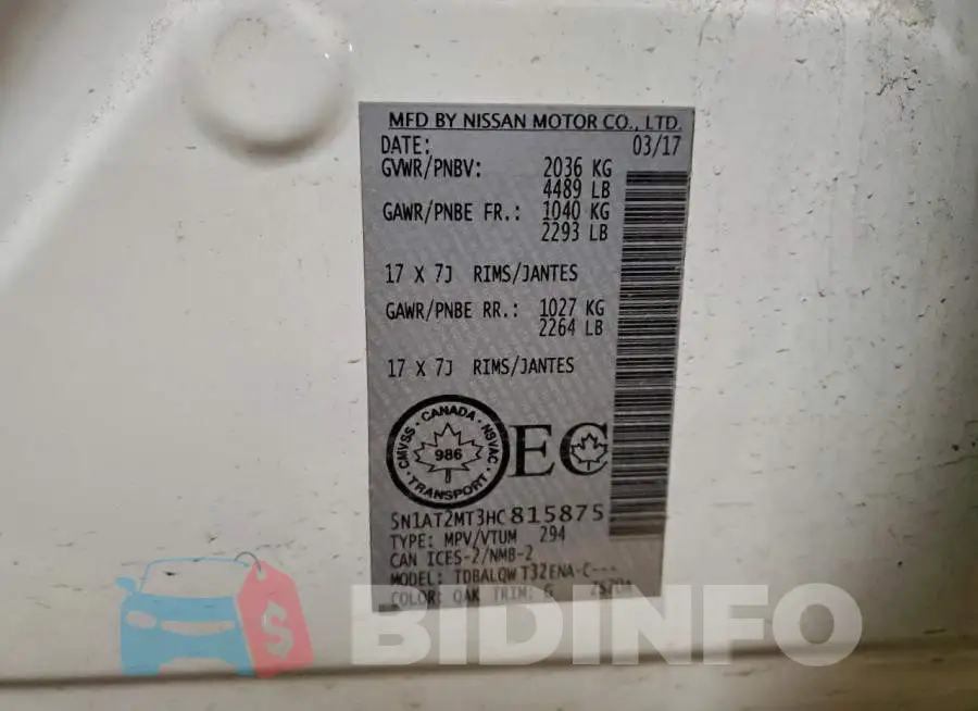 5N1AT2MT3HC815875 Photo# 13