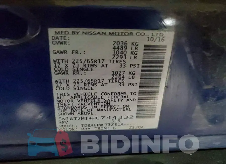 5N1AT2MT4HC744332 Photo# 14
