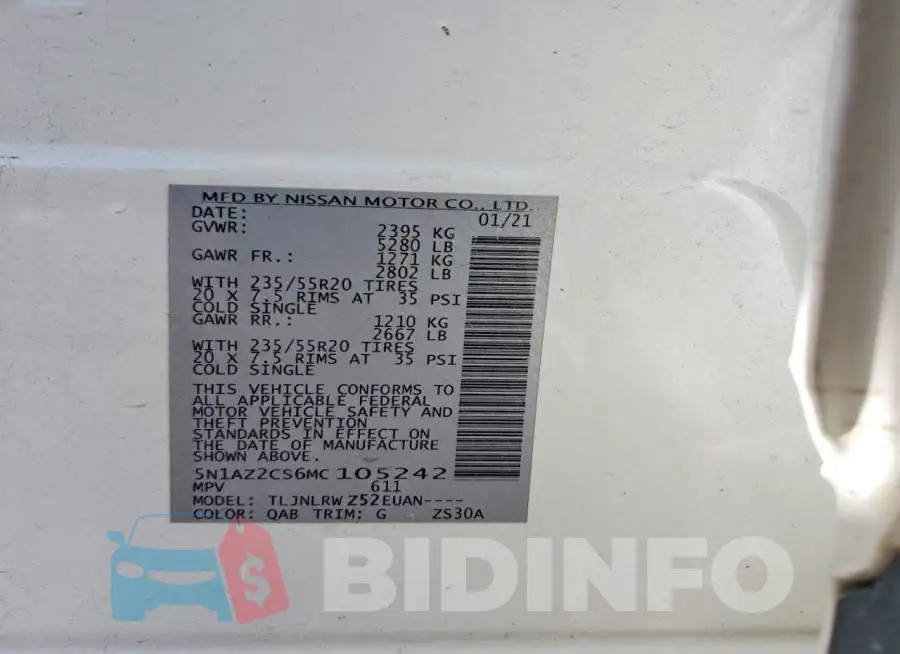5N1AZ2CS6MC105242 Photo# 13