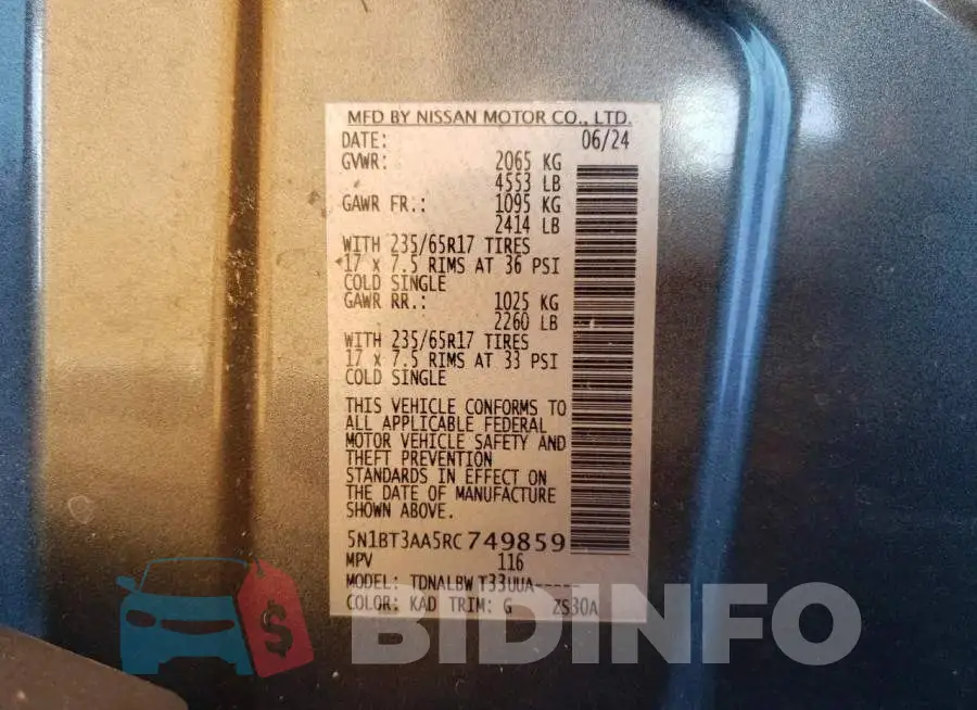 5N1BT3AA5RC749859 Photo# 13