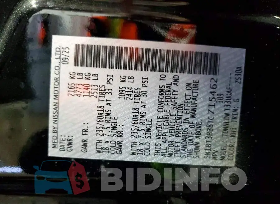 5N1BT3BB8TC715462 Photo# 13