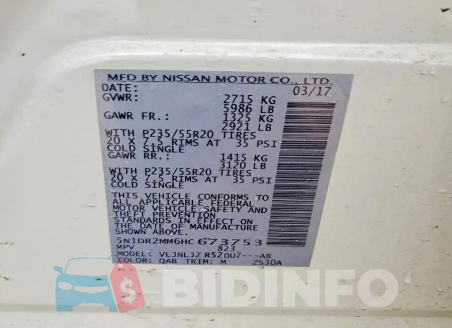 5N1DR2MM6HC673753 Photo# 13