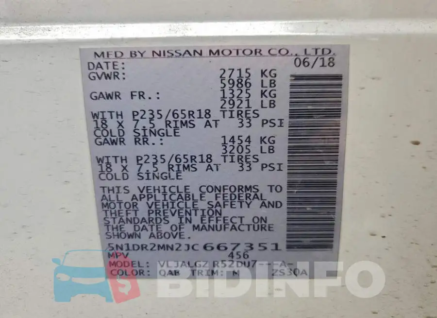 5N1DR2MN2JC667351 Photo# 13