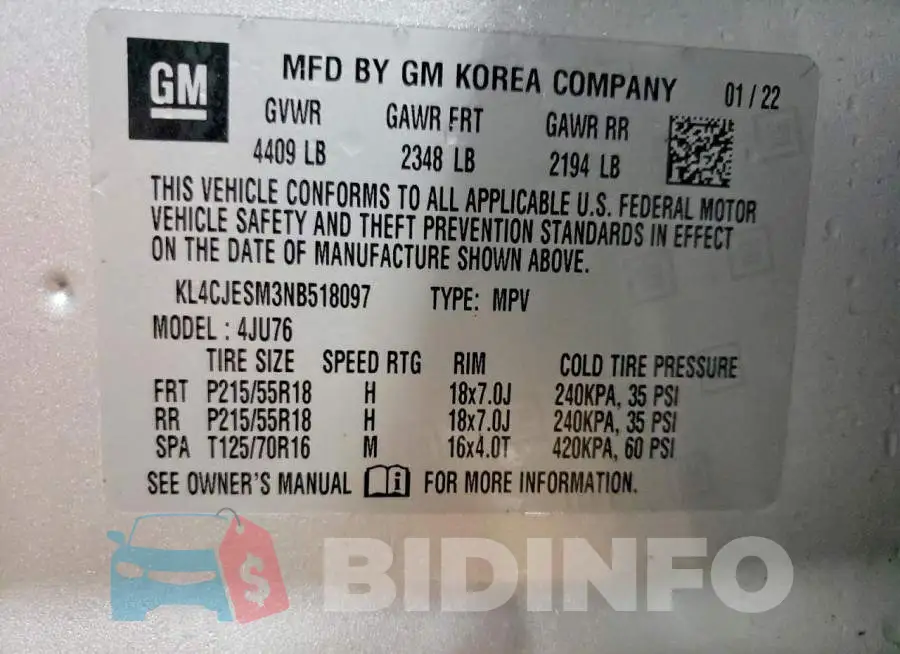 KL4CJESM3NB518097 Photo# 13