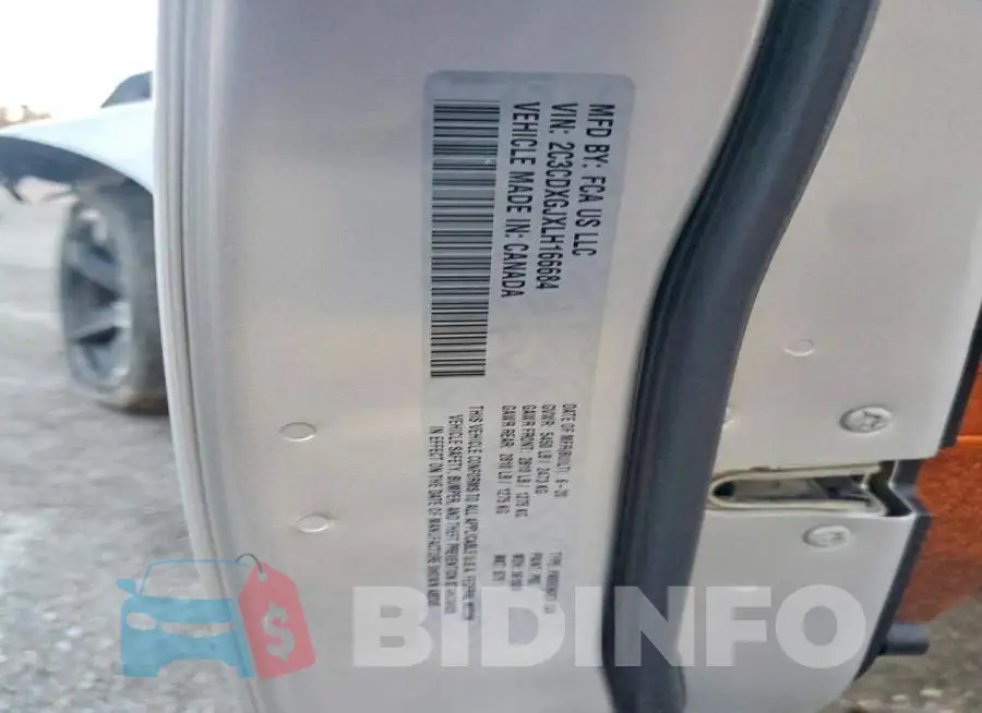 2C3CDXGJXLH166684 Photo# 12