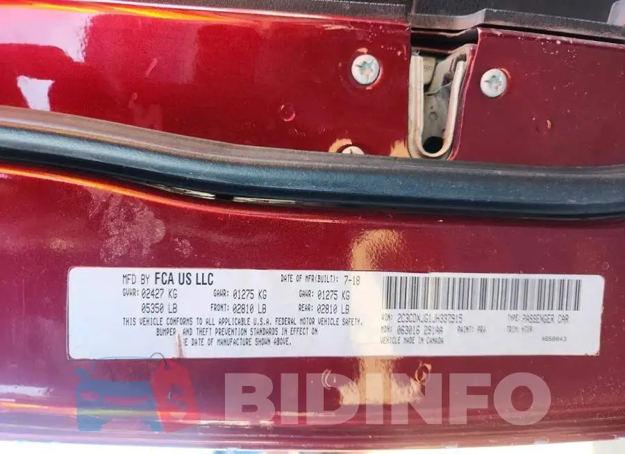 2C3CDXJG1JH337915 Photo# 12
