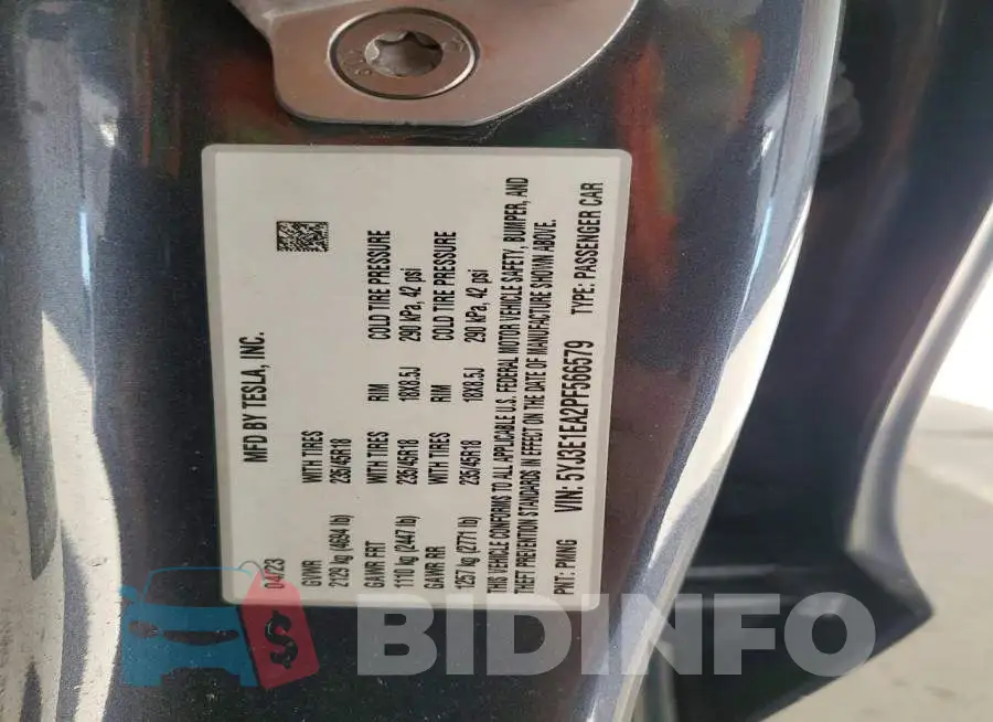 5YJ3E1EA2PF566579 Photo# 12