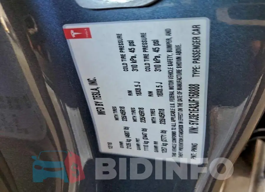 5YJ3E1EA3JF158888 Photo# 12