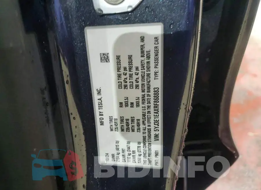 5YJ3E1EAXRF868883 Photo# 12