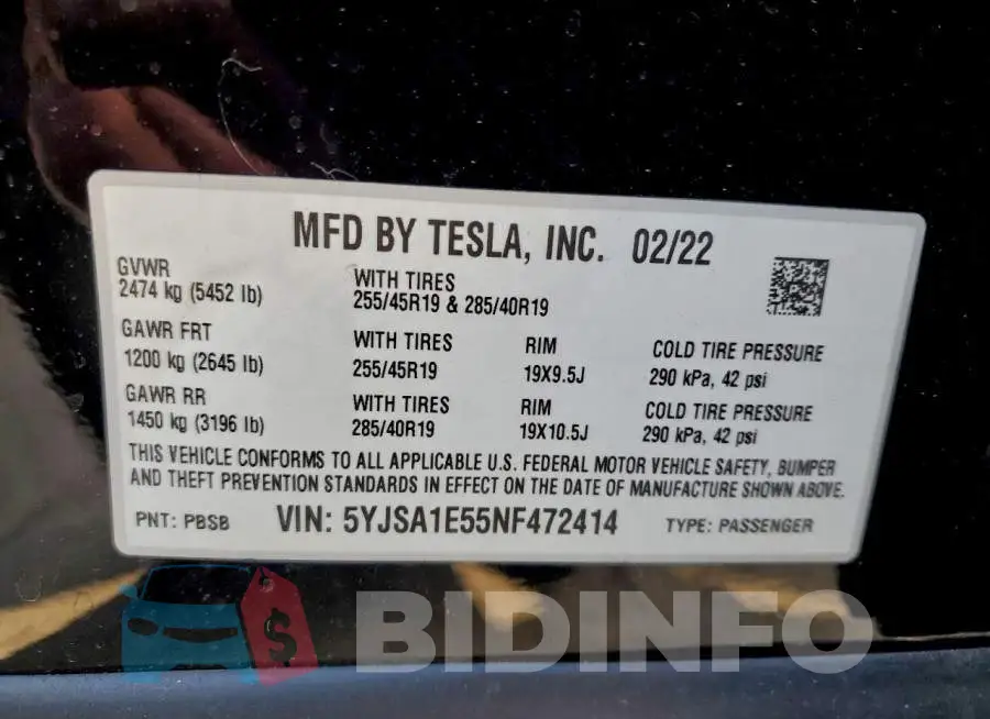 5YJSA1E55NF472414 Photo# 13