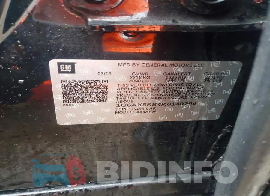 1G6AX5SS4K0140294 Photo# 12