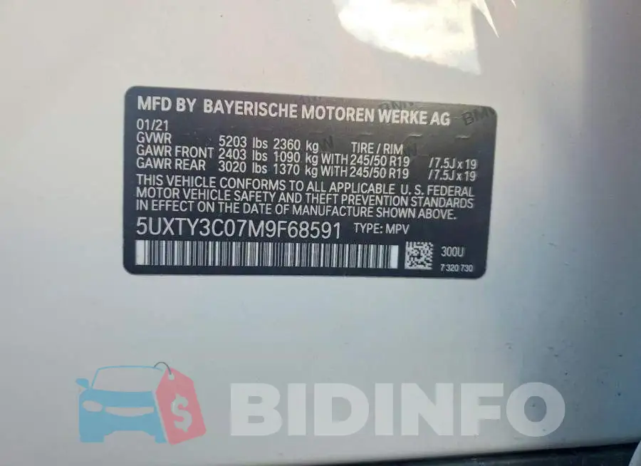 5UXTY3C07M9F68591 Photo# 13