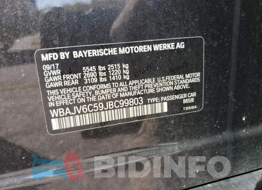 WBAJV6C59JBC99803 Photo# 12