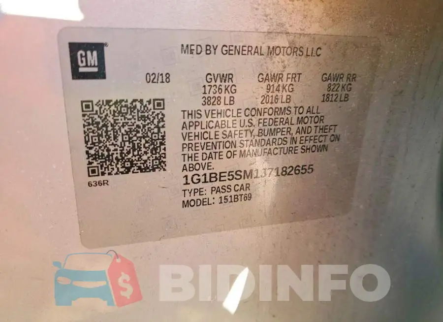 1G1BE5SM1J7182655 Photo# 12