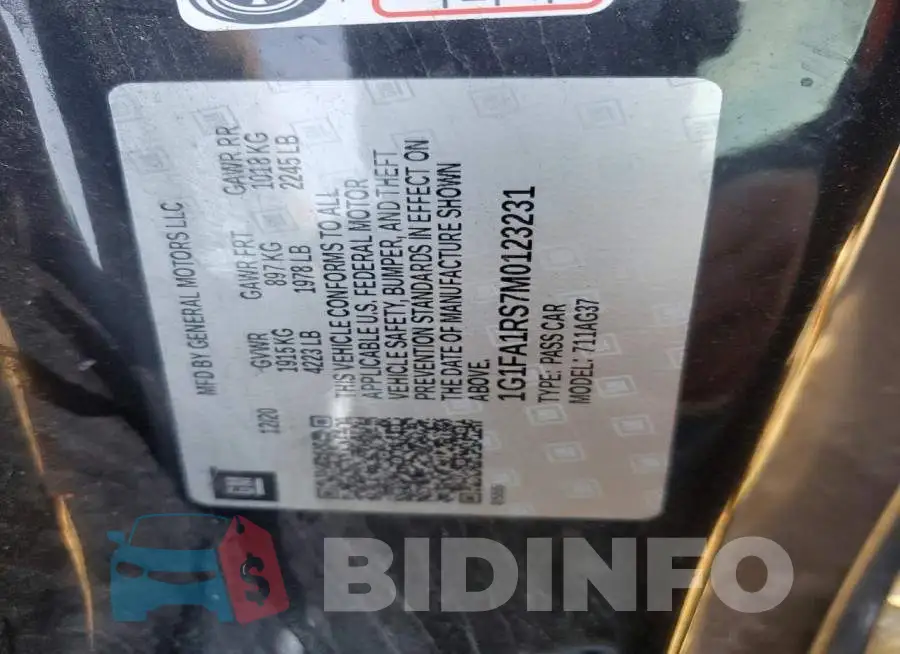1G1FA1RS7M0123231 Photo# 13