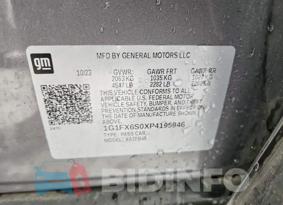 1G1FX6S0XP4195946 Photo# 12