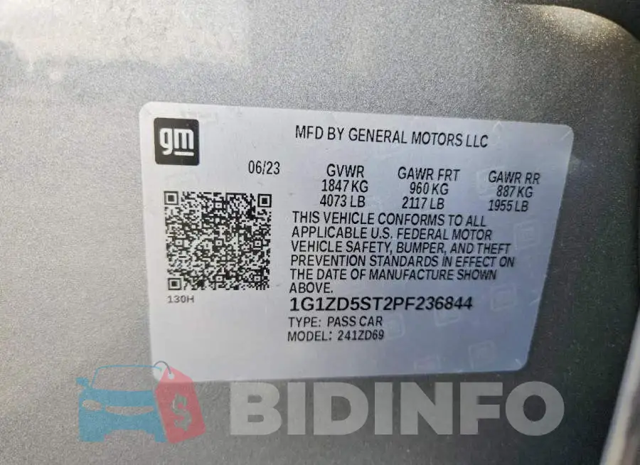 1G1ZD5ST2PF236844 Photo# 13