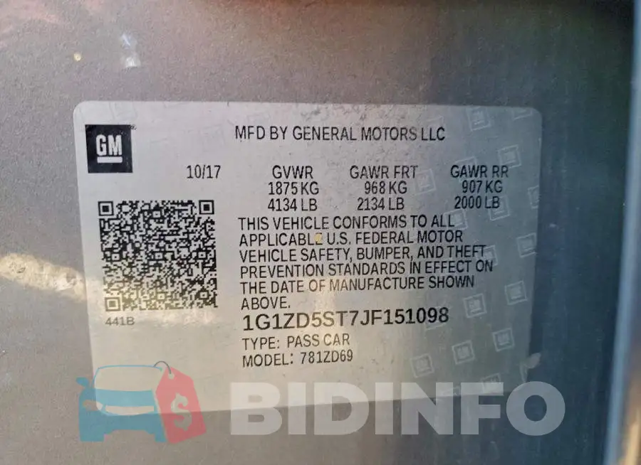 1G1ZD5ST7JF151098 Photo# 12
