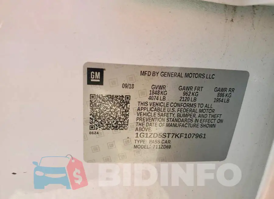 1G1ZD5ST7KF107961 Photo# 12