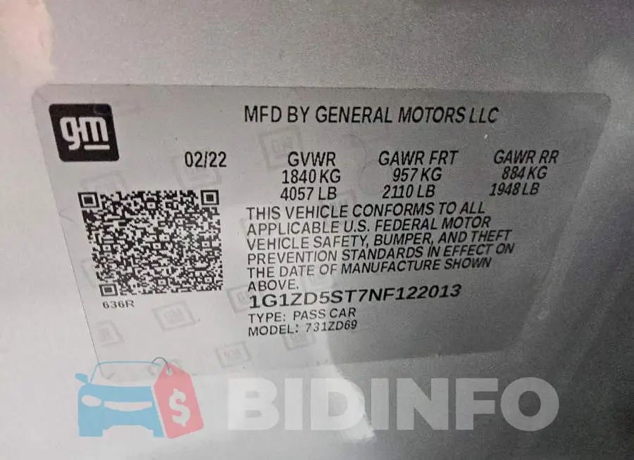 1G1ZD5ST7NF122013 Photo# 12