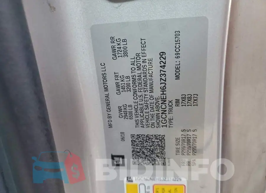 1GCNCNEH6JZ374229 Photo# 12