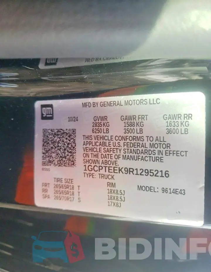 1GCPTEEK9R1295216 Photo# 13