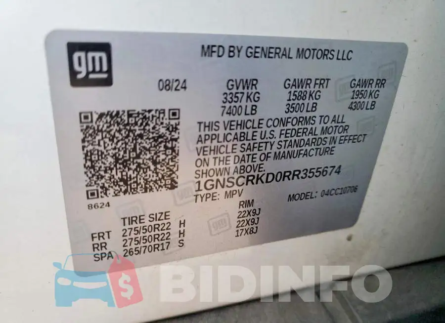 1GNSCRKD0RR355674 Photo# 14