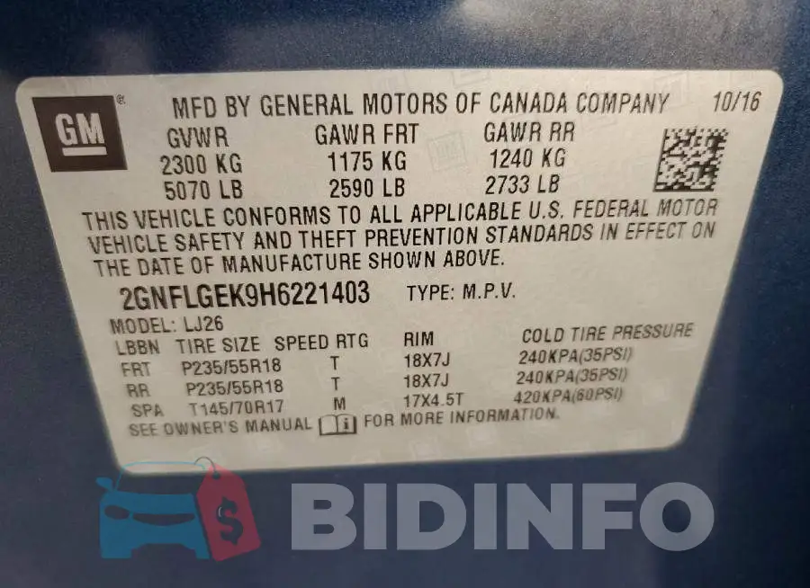 2GNFLGEK9H6221403 Photo# 13